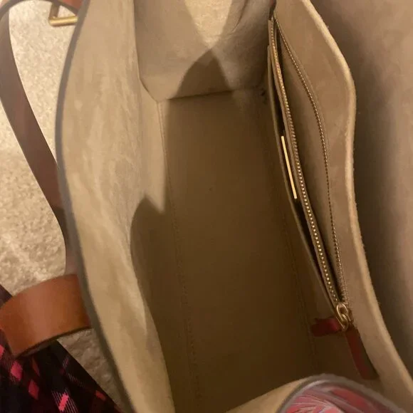 Tory Burch T Monogram Contrast Embossed Tote (Red) - Picture 5 of 8